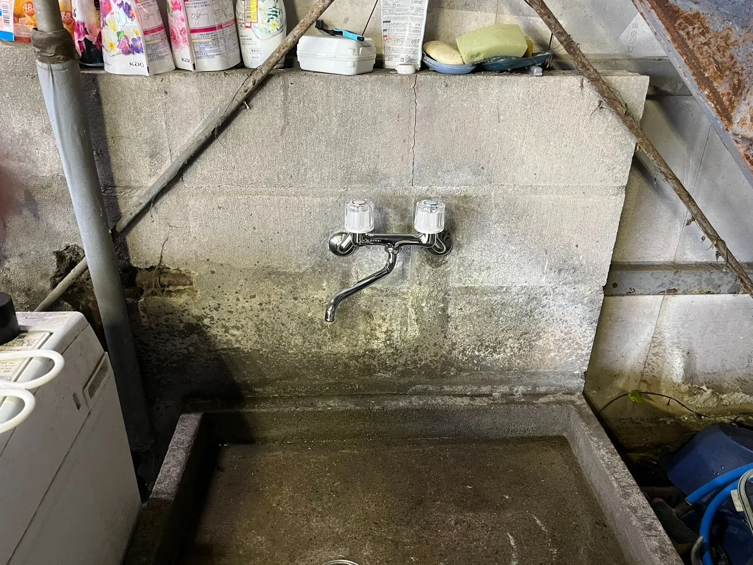 屋外水栓　取替工事